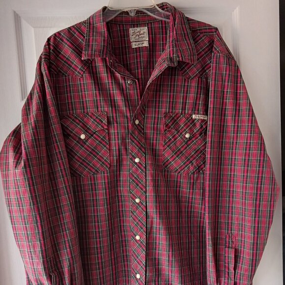 Lucky Brand Sportswear Mens Long Sleeve Dress Shirt Size XL Pearl Snap Western - Picture 2 of 11
